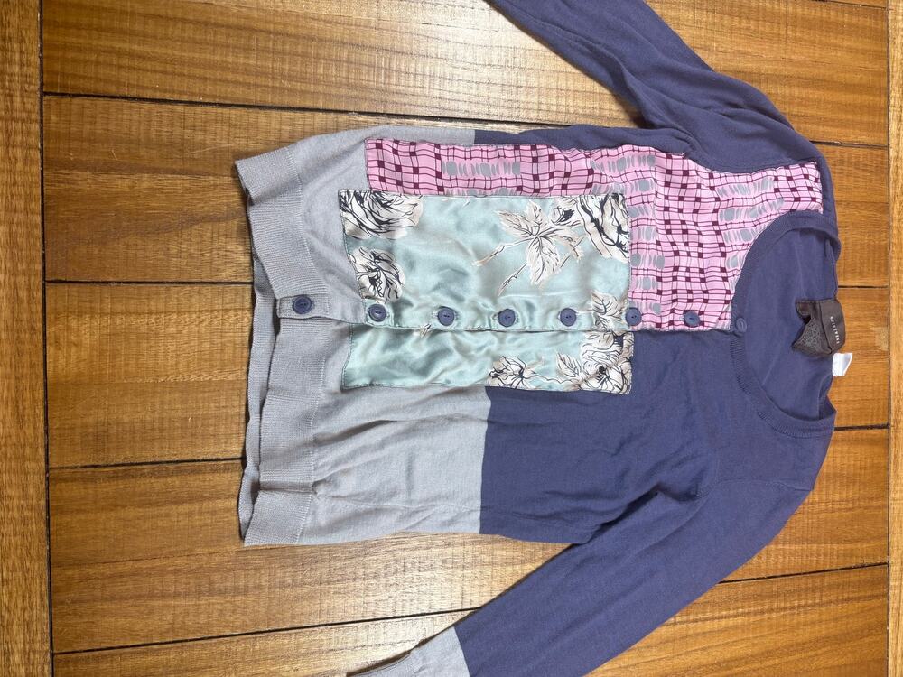 Anthropologie Guinevere Silk Cotton Cardigan Sweater Medium Button Front xs